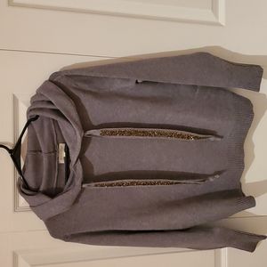 Bluoltre gray rhinestone sweater size M